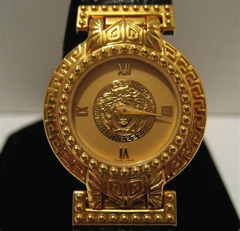 vintage versace gold watch|gold versace watch women.